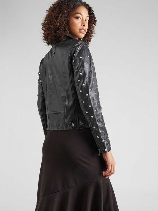 Geaca biker de piele cu tinte NOU cu eticheta 38 slim fit