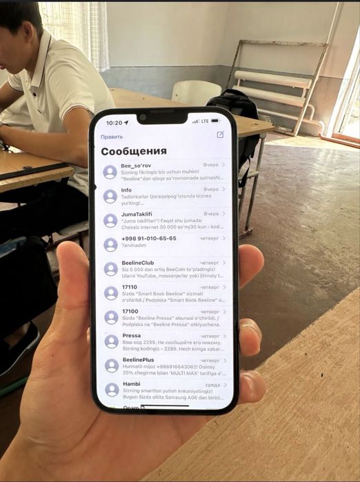 iphone 13 pro max xolati tiniq ochilmagan ekran chetida kichkina dogib
