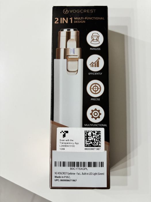 Epilator Vogcrest 2 în 1 pentru părul facial și tuns sprâncene