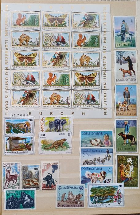Vând serii de timbre și colite nestampilate