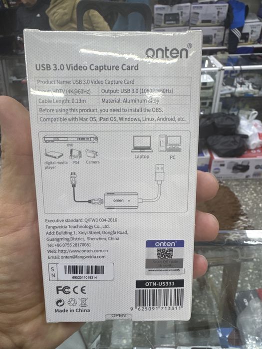 Onten Hdmi to Usb/ video capture card/ карта видеозахвата