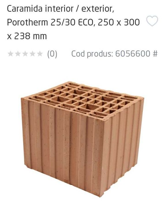 Cărămidă Porotherm 25/30 ECO, 250 x 300 x 238