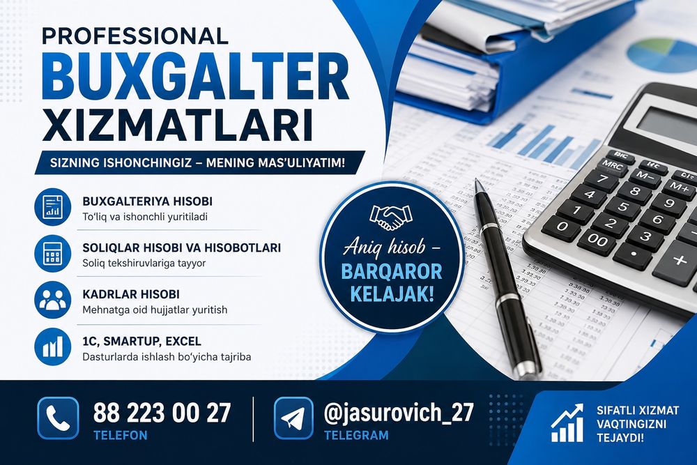 Buxgalteriya xizmati onlayn (masofadan buxgalteriya xizmati)