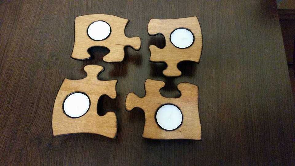 Suport puzzle pentru lumanari de ambient