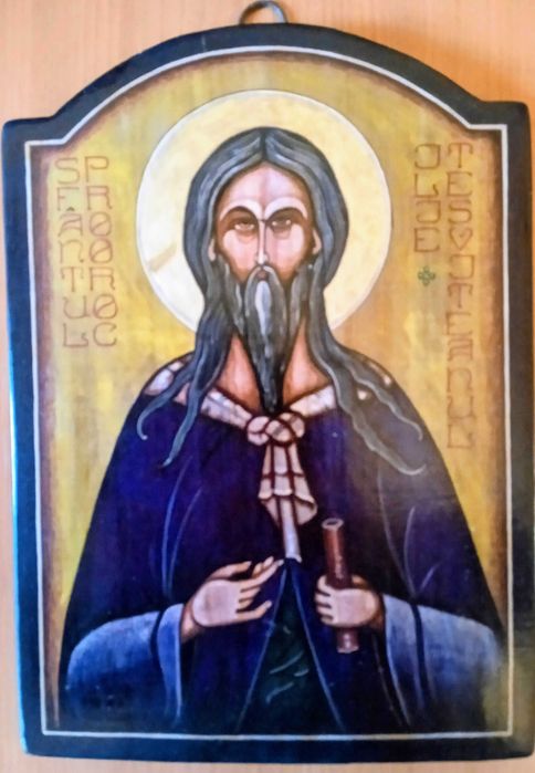 Vând icoană pe lemn cu Sf. Prooroc Ilie Tesviteanul - dim. 27/20 cm, pictor de icoane regizorul Sergiu Savin pret: 700 lei