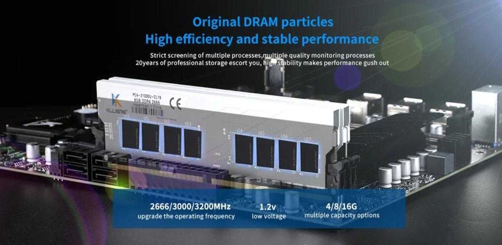 Desktop RAM 16GB DDR4 3200MHz Компютърна Памет с Охладител Intel/AMD