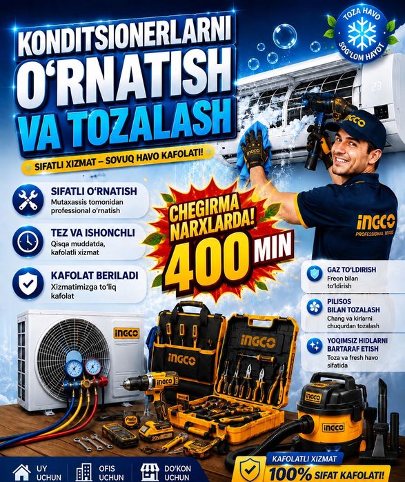 Установка кондиционеров Kansaner ustanovka Ustanofka ornatish urnatish