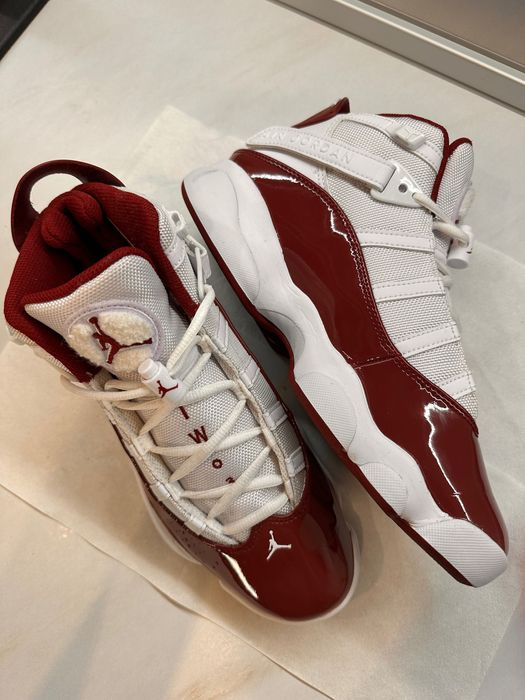 Jordan 6 Rings Red and white