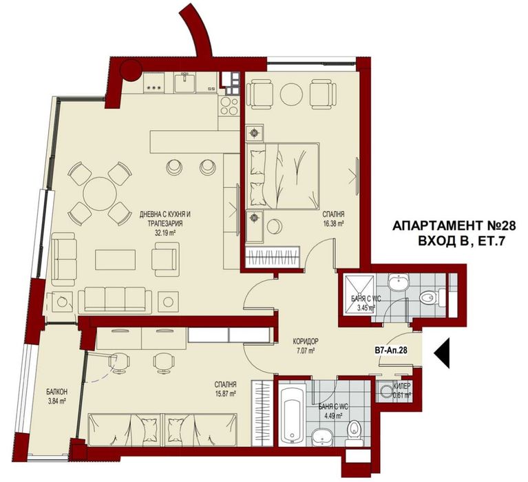 Продава се Тристаен апартамент в София, Зона Б-5 - 102 кв.м за 2844 €/кв.м - Снимка #6