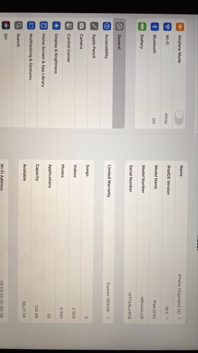 Ipad A16 128 гб продам