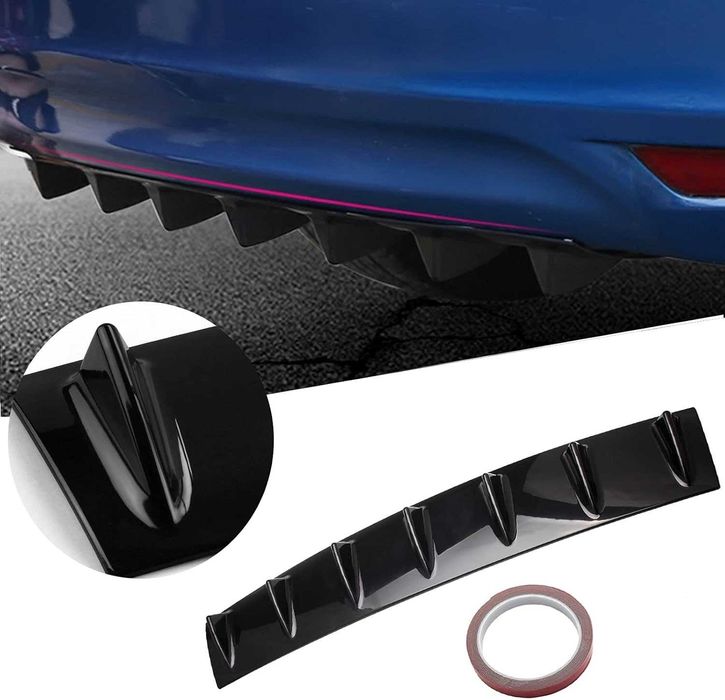 Универсален дифузьор / добавка за задна броня 85см - Черен Гланц.