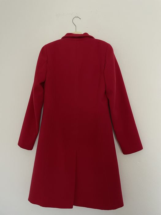 Palton din stofă cu conținut de lână și poliester