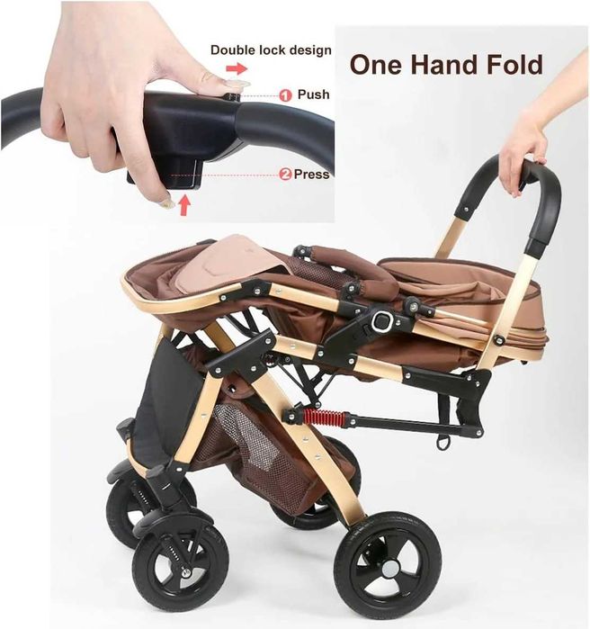 Carucior 2 in 1 Carut copii pliabil cu suspensii landou0-36 luni