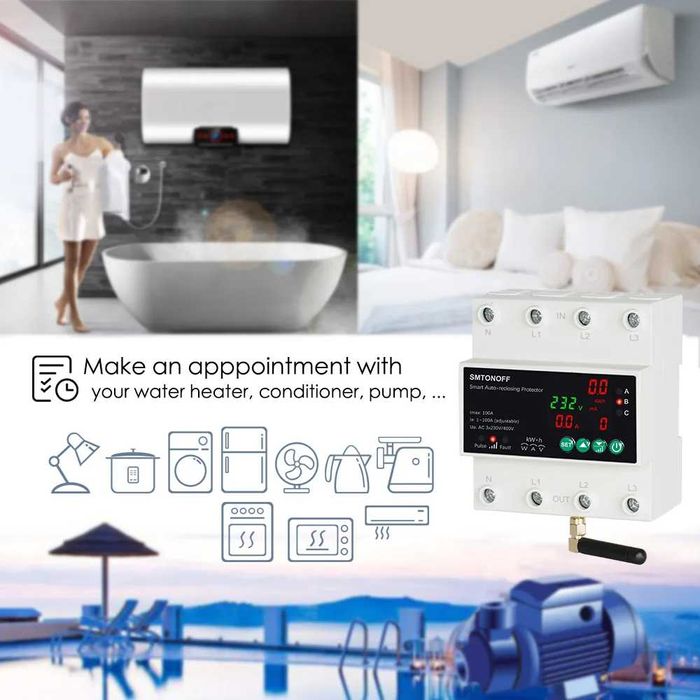 Tuya Wi-Fi 4P 100A трифазен електромер