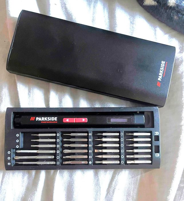 Șurubelniță cu ACUMULATOR 4 V, de precizie, premium + 48 de biți, PROFESIONALA, electrică, noua, sigilata, realizata in Germania, PARKSIDE PERFORMANCE