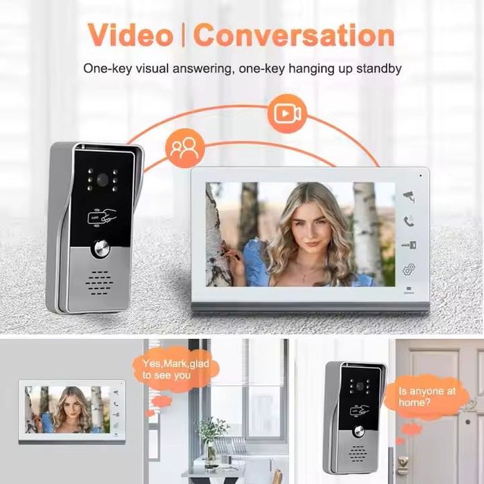 Sistem Video Doorphone 7 Inch Full HD 1080P – Pentru Apartamente si Vile, Camera Waterproof cu Night Vision