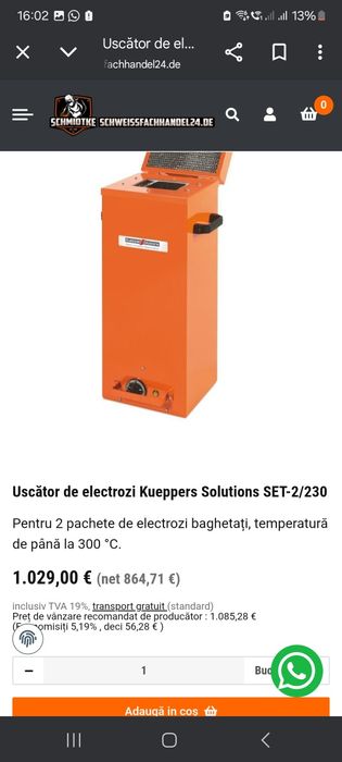 Uscator cuptor electric de electrozi Kueppers solution Set-2/230