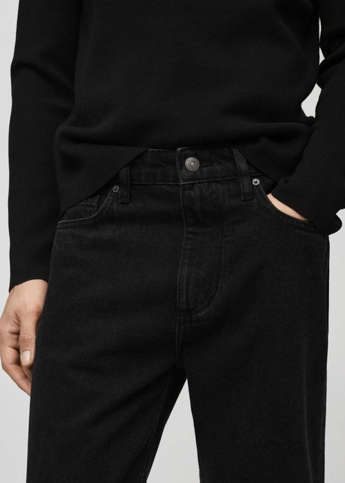 Черни Заострени Дънки - MANGO, Black Denim! 100 % Памук! Чисто Нови! Неизползвани! (Черни дънки със заострена кройка)