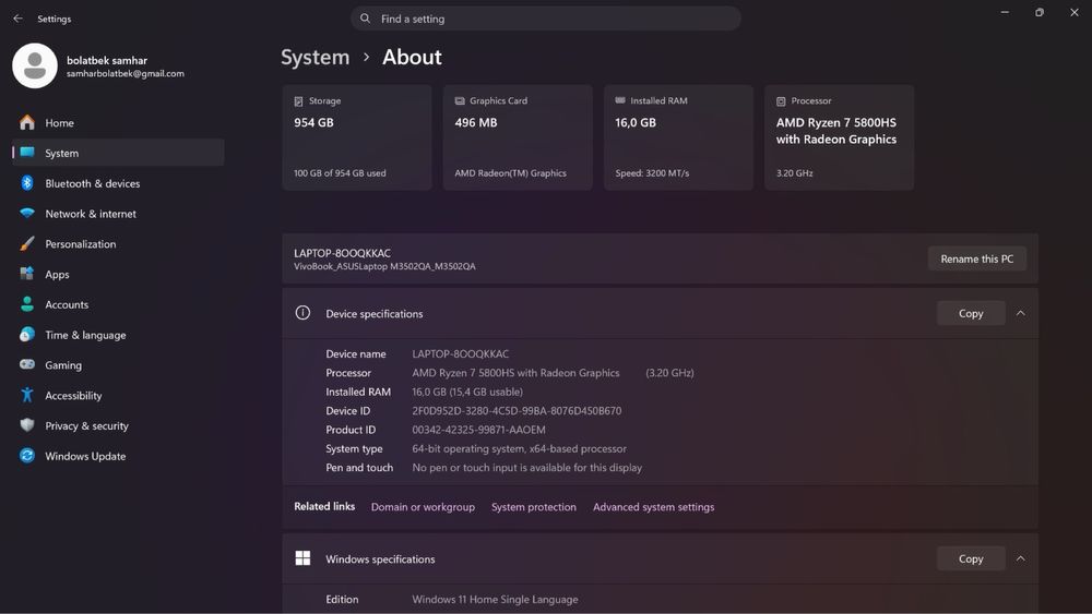 Продается ноутбук ASUS Vivobook S 15 OLED M3502QA