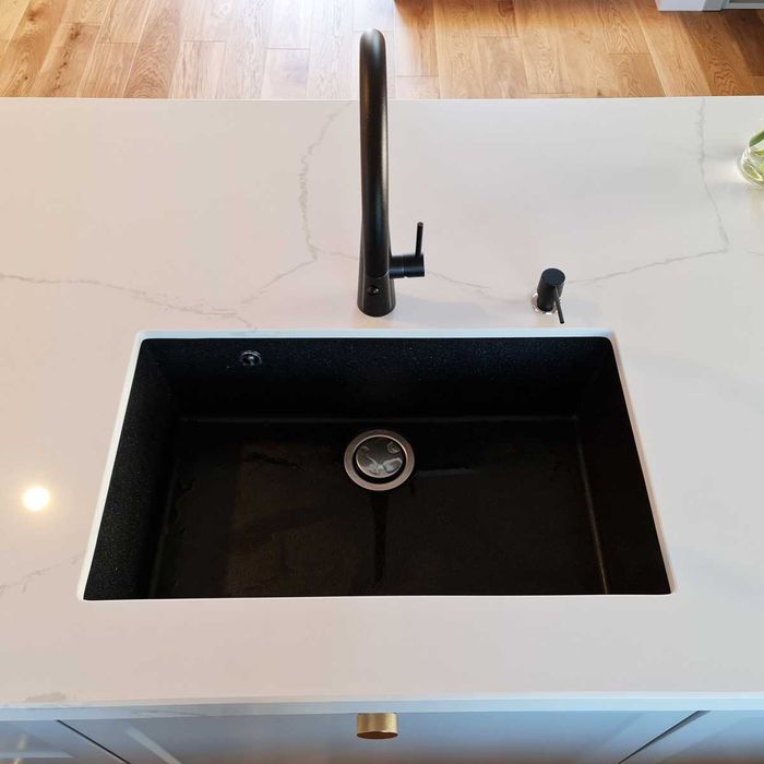 Chiuveta bucatarie granit CookingAid Cube ON7610 Neagra / Black Metal