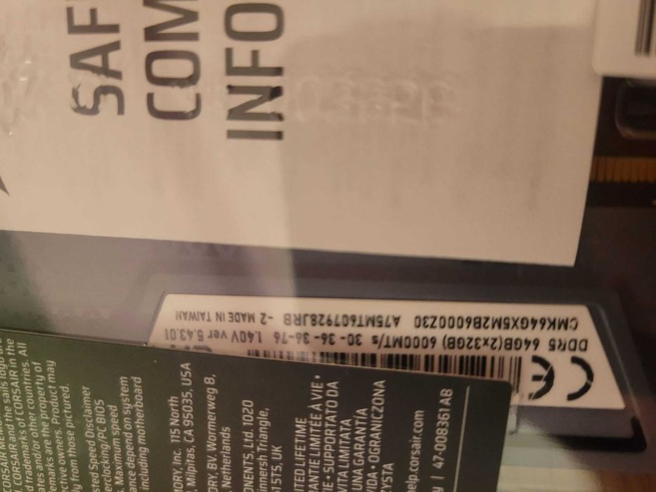 РАМ Corsair Vengeance DDR5 64GB (2×32GB) 6000 CL30, нова с гаранция