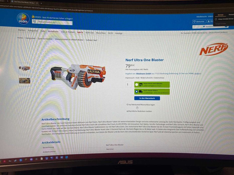 Pusca Nerf Ultra One Blaster + cadou