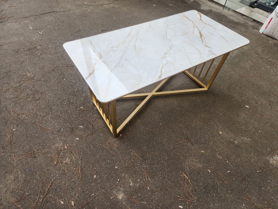 Журнальный стол большой лофт стол для гостинной Белый/Чёрный столик