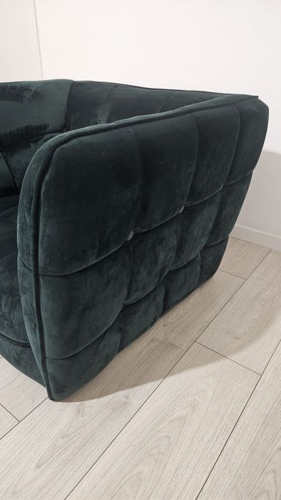 Fotoliu catifea verde royal