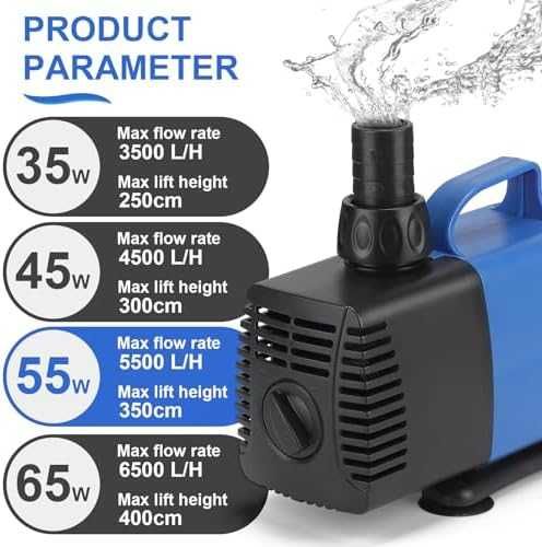 DBREAKS помпа за езеро и фонтан 5500L/H 55W с 5 дюзи