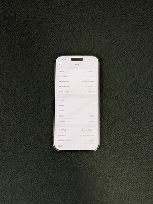 iPhone 16 PRO MAX - 91% батерия