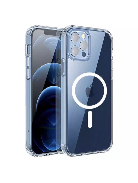 Iphone 14/15/16/16E/17 PRO/MAX/PLUS Husa Incarcare Magnet Spate Plexi