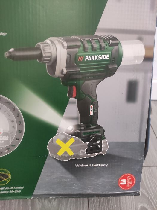 Pistol de nituri parkside pe baterie de 20 V  nituit popnituri