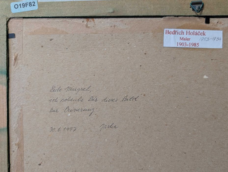 Tablou in tehnica ulei, flori, semnat si datat