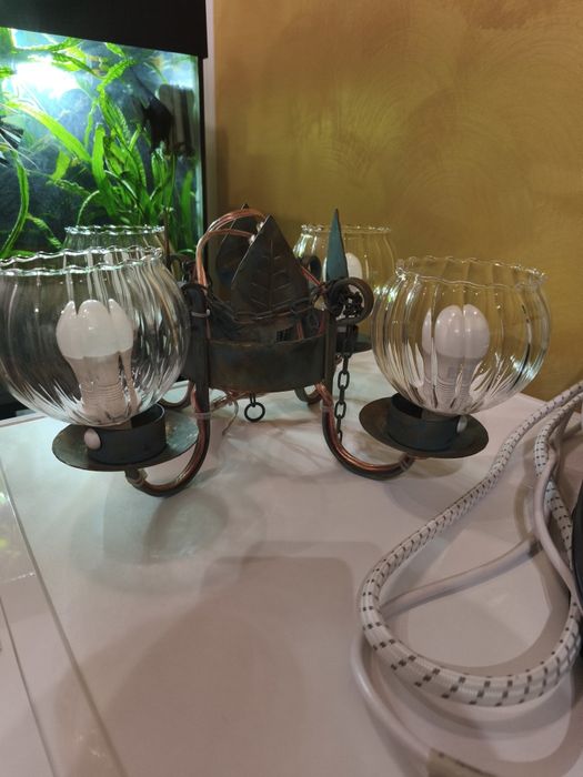 Lustra led pe lanț din fier forjat Rustic