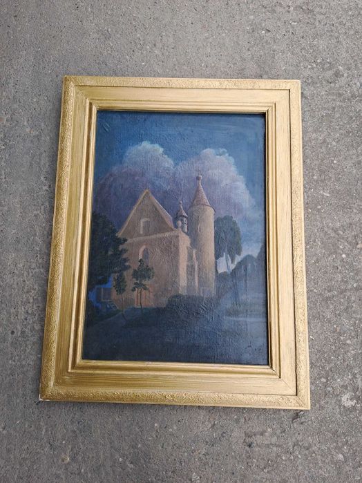 tablou vechi pictura pe panza 70/53 cm