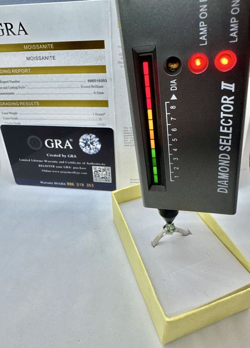 Сребърен пръстен с мойсанит (Диамант) 1 карат