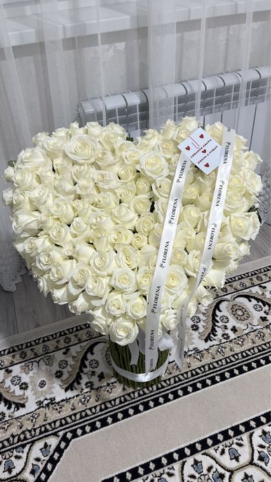 Свежий белый роза 101 шт
