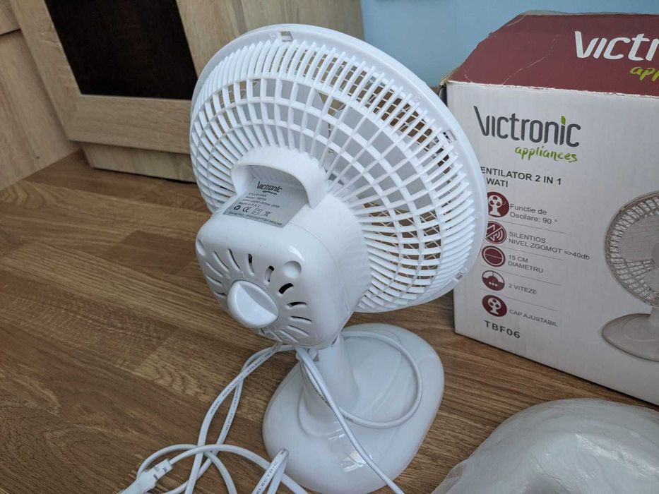Ventilator Victronic 2 în 1 - Birou sau cu Clips (Prindere), 20W, Nou