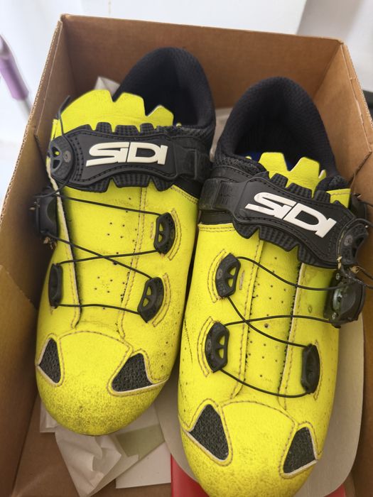 Pantofi ciclism șosea SIDI Wire Carbon – mărimea 39 – galben fluo