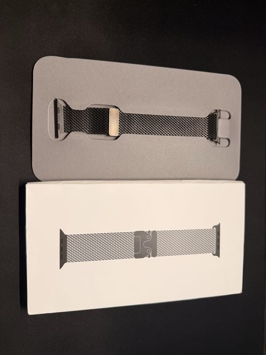 Оригинальный ремешок Apple watch Ultra 2 black titanium milanese loop