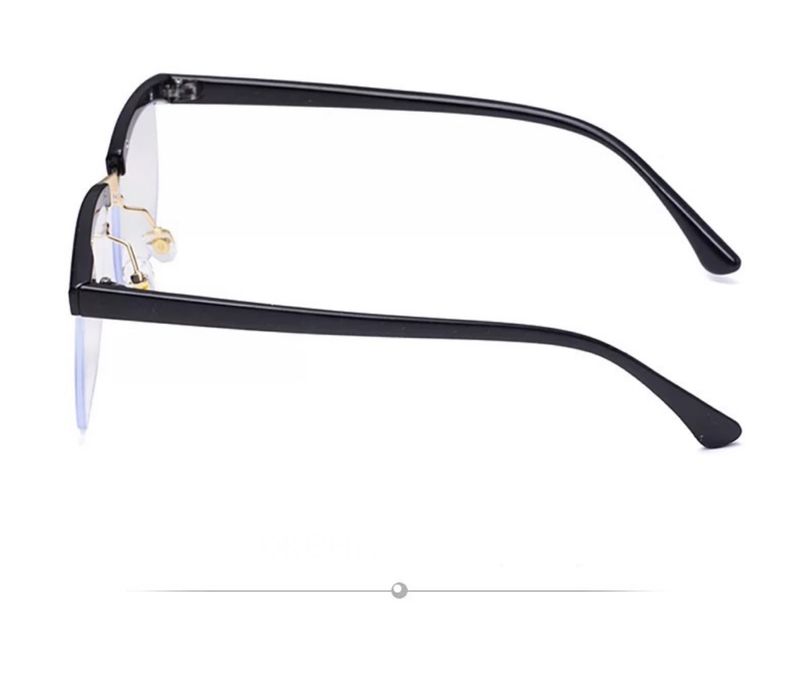 Бездиоптърни очила черни със златистa рамка защита синьо лъчение