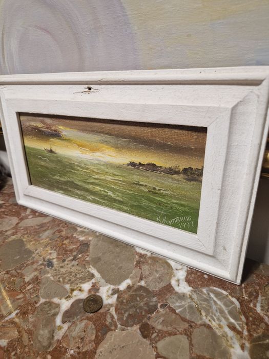 Прекрасна антикварна картина масло фазер Куню Китанов Ки