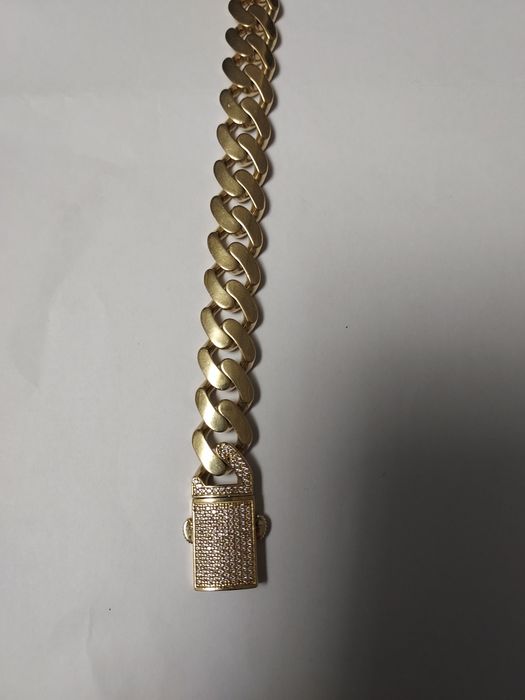 Lant + Bratară Cuban 14k Italia