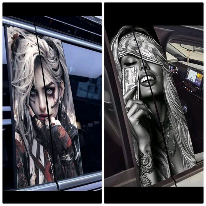 Водоустойчиви винилови стикери за кола комплект от 2 бр.