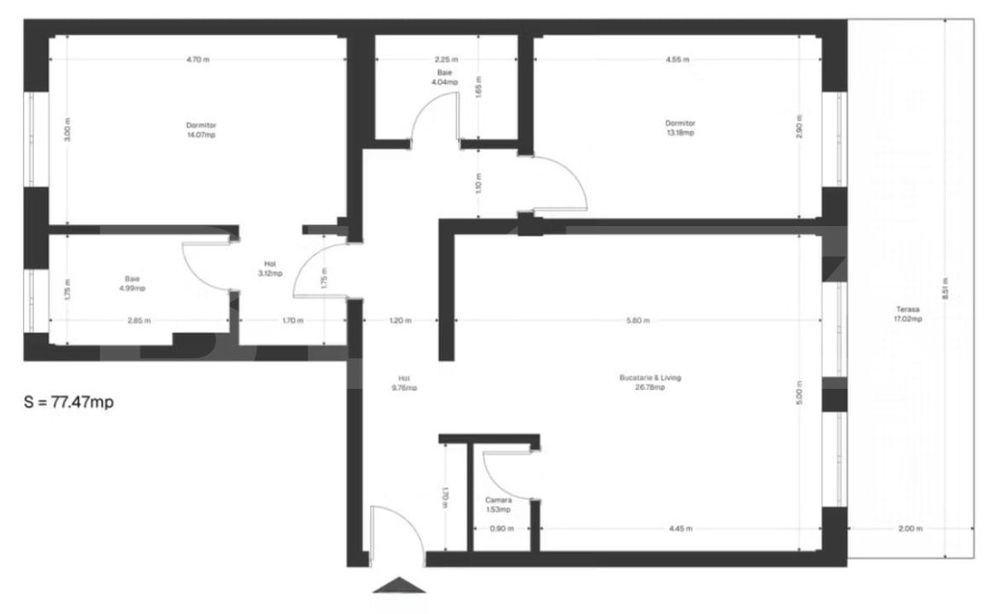 Apartament 3 camere, 77.47 mp utli+ gradina 17 mp utili, zona Ghirodei — fotografia 1