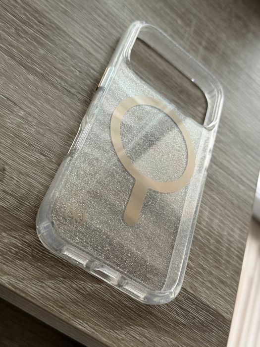 Калъф/Кейс за iPhone 17 Pro с MagSafe – прозрачен брокатен, удароустойчив