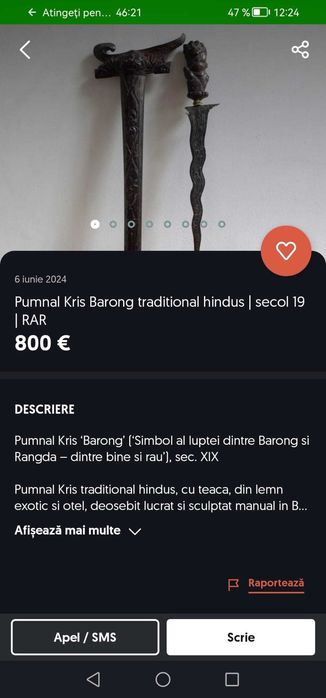 Pumnal kriss vintage Malaezia 2