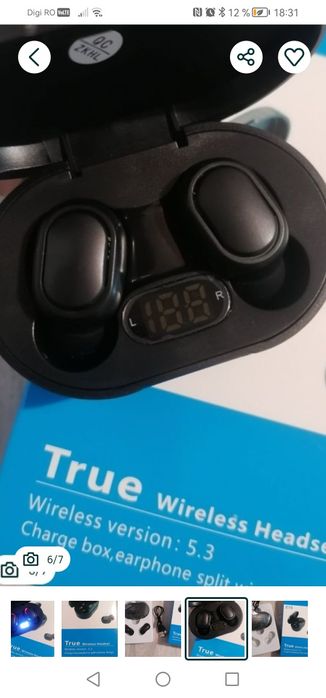 Căști wireless pentru gaming, cu control tactil și afișaj led, noi