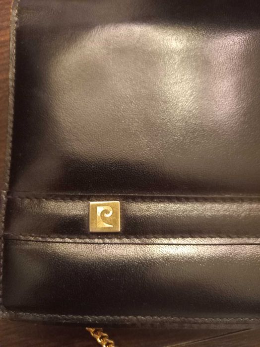 Poseta piele Pierre Cardin,  neagră