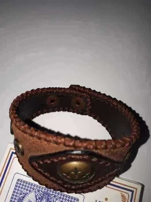 Bratara barbateasca model Rock fabricata din piele